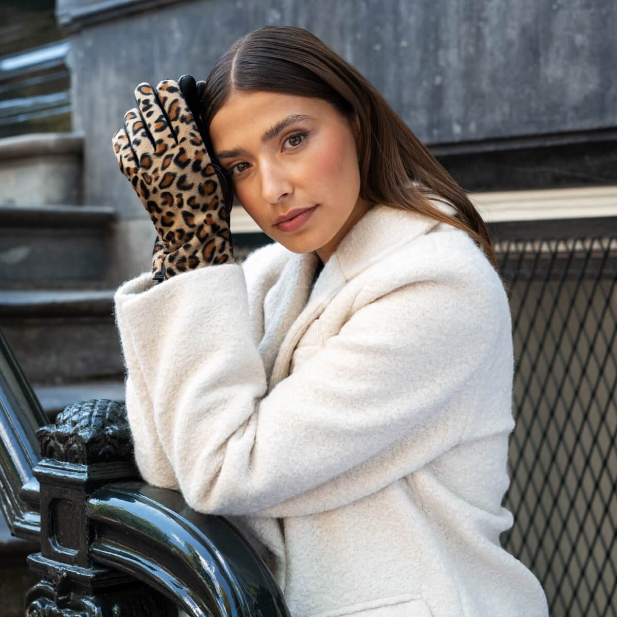 Leopard - sheep leather gloves with warm fleece lining & touchscreen feature - Schwartz & von Halen - EU - 11