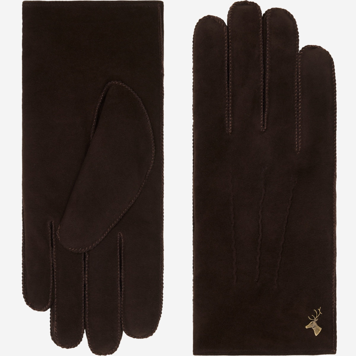 Matthew (brown) - suede goatskin leather gloves with luxurious sheep fur lining - Schwartz & von Halen - EU - 2