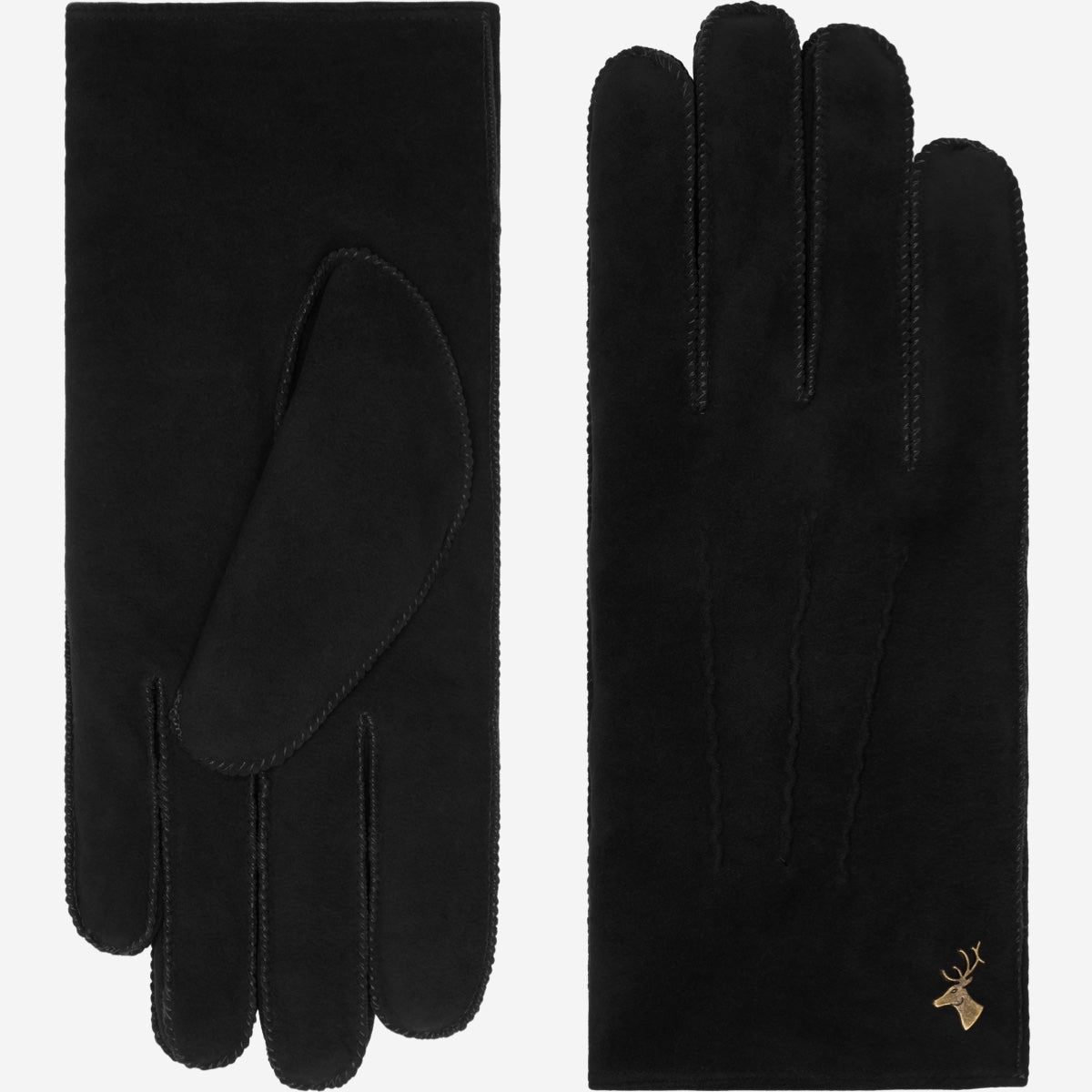 Matthew (black) - suede goatskin leather gloves with luxurious sheep fur lining - Schwartz & von Halen - EU - 2