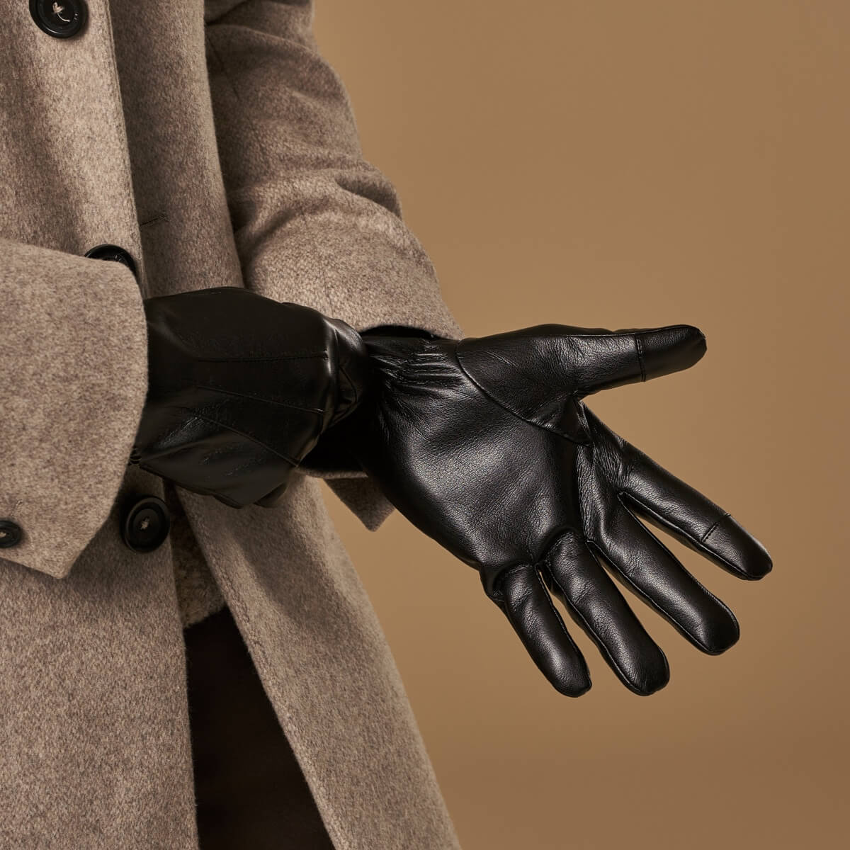 Musk - vegan leather gloves with fleece lining & touchscreen feature - Schwartz & von Halen - EU - 9
