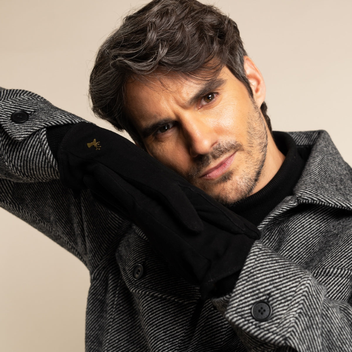 Rex (black) - suede goatskin leather gloves with luxurious wool/cashmere lining - Schwartz & von Halen - EU - 7