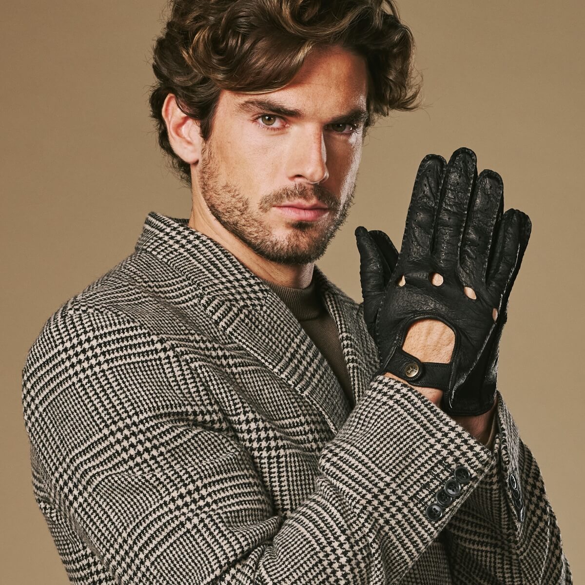 Peccary Leather Driving Gloves Men - Black - Made in Italy Schwartz & von Halen Peccary Leather Driving Gloves Men - Black - Made in Italy Schwartz & von Halen