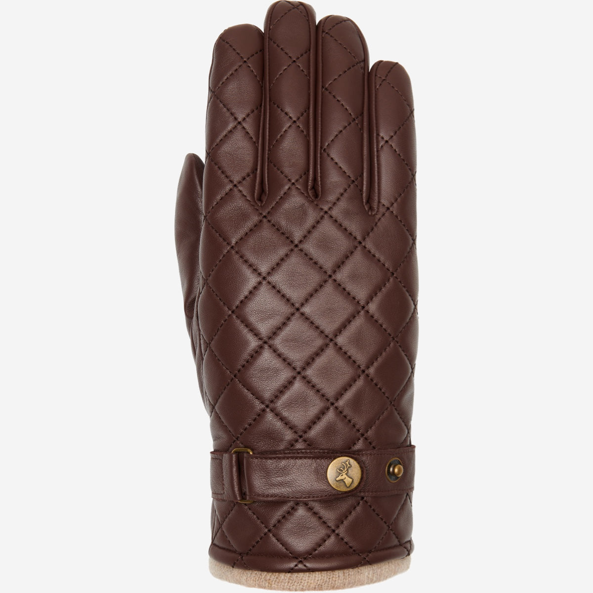 Smith (brown) - sheepskin leather gloves with snap closure & touchscreen feature - Schwartz & von Halen - EU - 1
