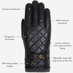 Smith (black) - sheepskin leather gloves with snap closure & touchscreen feature - Schwartz & von Halen - EU - 10