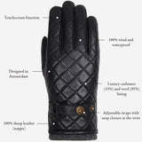 Smith (black) - sheepskin leather gloves with snap closure & touchscreen feature - Schwartz & von Halen - EU - 10