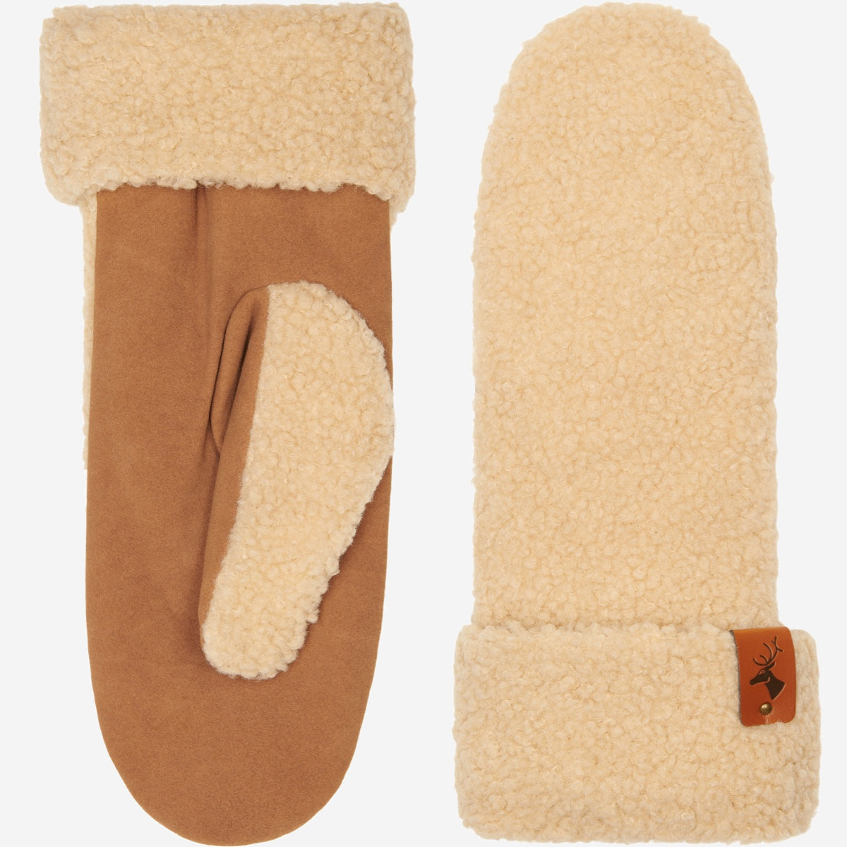 Sophia (beige) - Ultra-soft teddy mittens with warm faux fur lining - Schwartz & von Halen - EU - 2