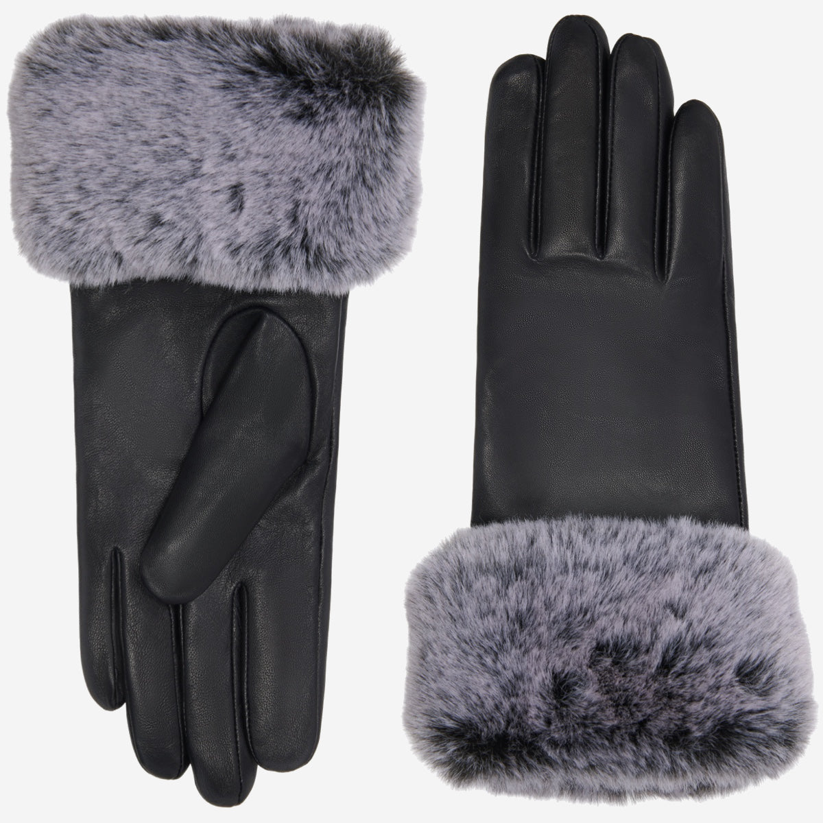 Vera – luxurious leather gloves with faux fur at the wrist & touchscreen feature - Schwartz & von Halen - EU - 2