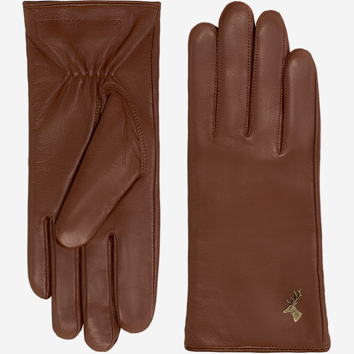 Ivy (brown) - sheepskin leather gloves with wool/cashmere lining & touchscreen feature - Schwartz & von Halen - EU - 2