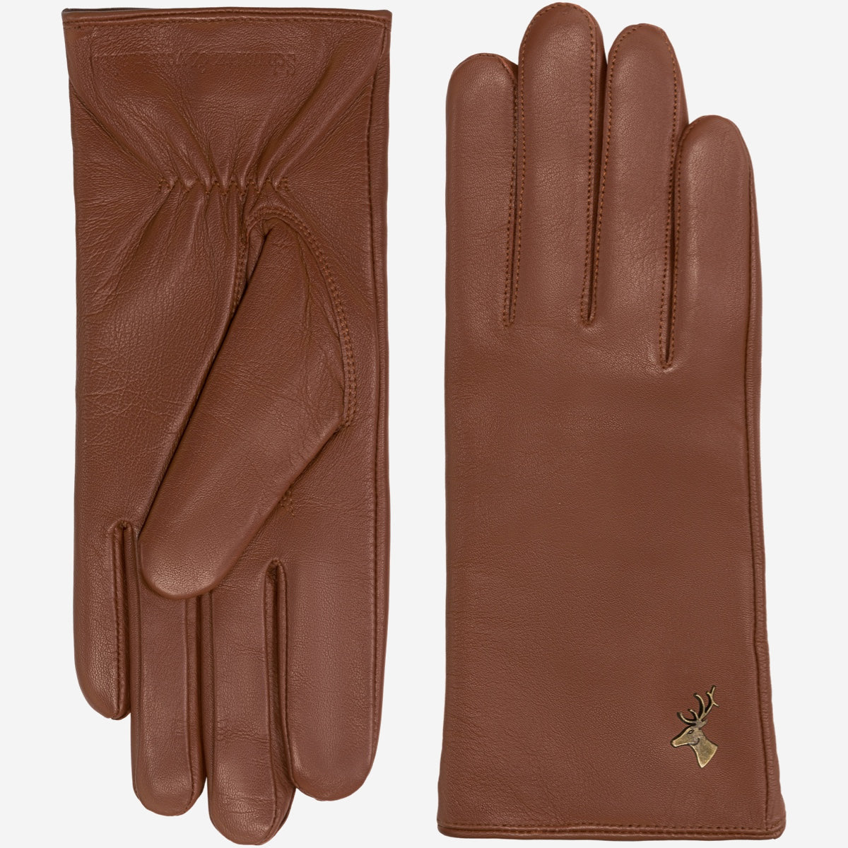 Ivy (cognac) - sheepskin leather gloves with wool/cashmere lining & touchscreen feature - Schwartz & von Halen - EU -2