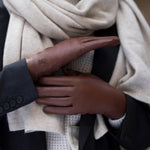 Ivy (brown) - sheepskin leather gloves with wool/cashmere lining & touchscreen feature - Schwartz & von Halen - EU - 6