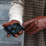 Ivy (cognac) - sheepskin leather gloves with wool/cashmere lining & touchscreen feature - Schwartz & von Halen - EU -5
