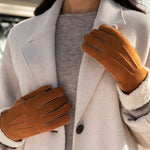 Women’s Brown Suede Leather Gloves Giocante - Schwartz & von Halen® UK - Premium Leather Gloves - 7