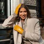 Yellow Leather Gloves Women Sarah - Schwartz & von Halen® UK - Premium Leather Gloves - 6