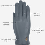 Ivy (grey) – sheepskin leather gloves with wool/cashmere lining & touchscreen feature  - Schwartz & von Halen - EU - 12