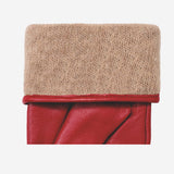 Ivy (red) – sheepskin leather gloves with wool/cashmere lining & touchscreen feature