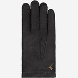 Benedict (black) - Exclusive peccary leather men’s gloves with cashmere lining