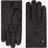 Benedict (black) - Exclusive peccary leather men’s gloves with cashmere lining