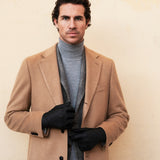 Benedict (black) - Exclusive peccary leather men’s gloves with cashmere lining