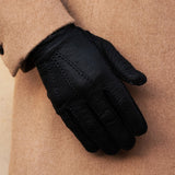 Benedict (black) - Exclusive peccary leather men’s gloves with cashmere lining