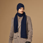 Charlie (navy blue) - premium scarf made of soft Merino wool (unisex) - Schwartz & von Halen - EU - 4
