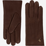 Alessandra (brown) - goatskin leather gloves with lambswool lining & touchscreen feature  - Schwartz & von Halen - EU - 2