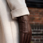 Alessandra (brown) - goatskin leather gloves with lambswool lining & touchscreen feature  - Schwartz & von Halen - EU - 11