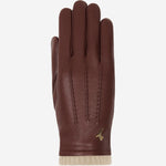Emily (brown) – deerskin (American deerskin) leather gloves with warm wool lining - Schwartz & von Halen - EU - 1