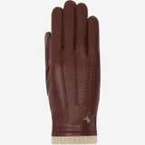 Emily (brown) – deerskin (American deerskin) leather gloves with warm wool lining - Schwartz & von Halen - EU - 1