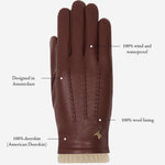Emily (brown) – deerskin (American deerskin) leather gloves with warm wool lining - Schwartz & von Halen - EU - 9