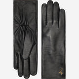 Emma (black) - Extra-long sheepskin leather gloves with luxurious cashmere lining & touchscreen feature