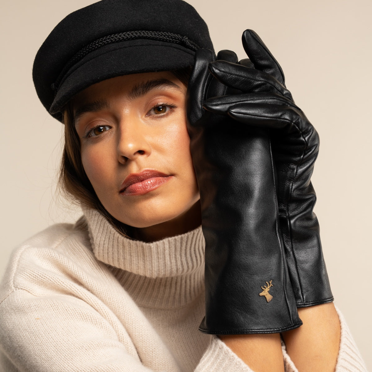 Emma Extra Long Sheepskin Women Gloves Zwart - Schwartz & von Halen® UK - Premium Leather Gloves - 5