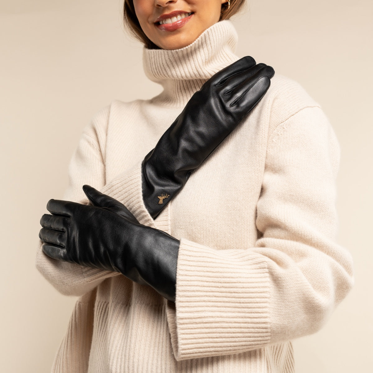 Emma Extra Long Sheepskin Women Gloves Zwart - Schwartz & von Halen® UK - Premium Leather Gloves - 11