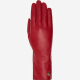 Emma (red) - Extra-long sheepskin leather gloves with luxurious cashmere lining & touchscreen feature
