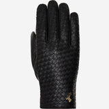 Frederick (black) - Basketweave pattern gloves with wool lining and touchscreen feature