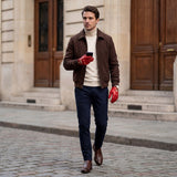 Gosling (red) – Classic men's lambskin driving gloves with touchscreen feature