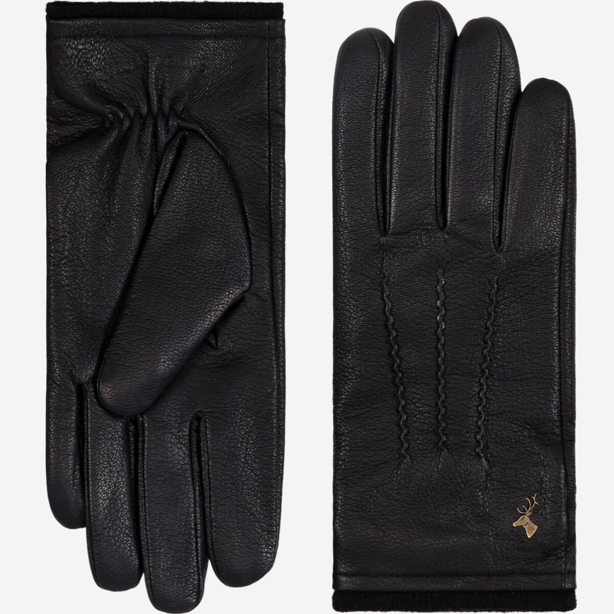 Harvey (black) - goatskin leather gloves with luxurious wool lining & touchscreen feature - Schwartz & von Halen - US - 3