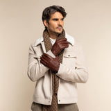Harvey (cognac) - goatskin leather gloves with luxurious wool lining & touchscreen feature - Schwartz & von Halen - EU - 5