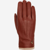 Harvey (cognac) - goatskin leather gloves with luxurious wool lining & touchscreen feature - Schwartz & von Halen - EU - 1