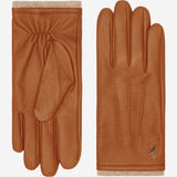 Harvey (cognac) - Goatskin leather gloves with luxurious wool lining & touchscreen feature