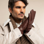 Harvey (cognac) - goatskin leather gloves with luxurious wool lining & touchscreen feature - Schwartz & von Halen - EU - 10