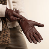 Harvey (cognac) - goatskin leather gloves with luxurious wool lining & touchscreen feature - Schwartz & von Halen - EU - 14