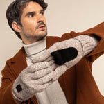 Hudson (light grey) - knitted gloves from Shetland wool with warm fleece lining - Schwartz & von Halen - EU - 12