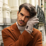 Hudson (light grey) - knitted gloves from Shetland wool with warm fleece lining - Schwartz & von Halen - EU - 5