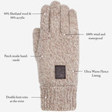 Hudson (light grey) - knitted gloves from Shetland wool with warm fleece lining - Schwartz & von Halen - EU - 13