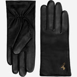 Ivy (black) – sheepskin leather gloves with wool/cashmere lining & touchscreen feature