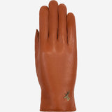Ivy (cognac) - Sheepskin leather gloves with wool/cashmere lining & touchscreen feature