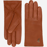 Ivy (cognac) - Sheepskin leather gloves with wool/cashmere lining & touchscreen feature