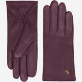 Ivy (purple) - sheepskin leather gloves with wool/cashmere lining & touchscreen feature