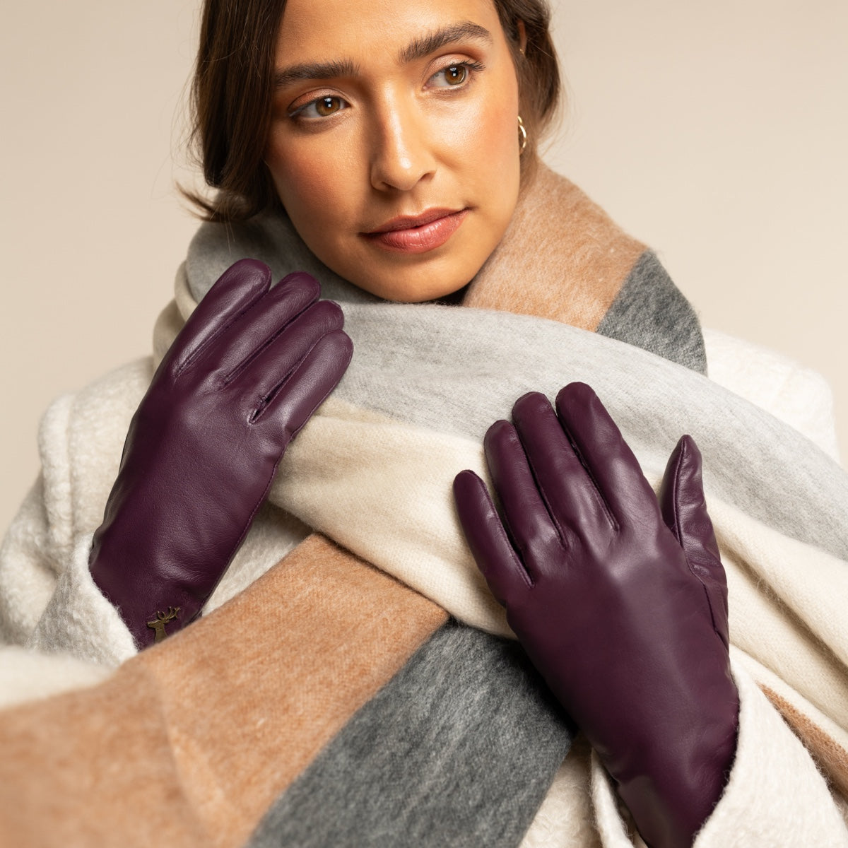 Purple Leather Gloves Lambskin Women Ivy - Schwartz & von Halen® UK - Premium Leather Gloves - 6