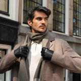 Jake (black) - sheepskin gloves with warm fleece lining & touchscreen feature  - Schwartz & von Halen - EU - 8